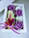 Подарунковий набір малиновий: свічка ручної роботи та мильні троянди | 6651817 | фото 2