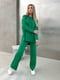 В'язаний зелений костюм: джемпер і штани | 6650029 | фото 3
