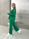 В'язаний зелений костюм: джемпер і штани | 6650029 | фото 5