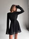 Чорна шифонова сукня А-силуету | 6650157