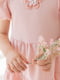 Ніжна сукня з прикрасою-метеликом рожева  | 6651843 | фото 5