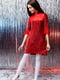 Асиметрична велюрова сукня плісе червона | 6651854 | фото 2
