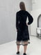 Платье А-силуэта черное бархатное | 6652125 | фото 4