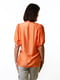 Вільна помаранчева блуза із зав'язкою на шиї | 6652373 | фото 4