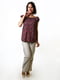 Бордова блуза в різнокольоровий квітковий принт | 6652406 | фото 2