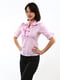 Рожева приталена блуза з оригінальним V-подібним вирізом | 6652434 | фото 3