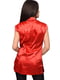 Червона подовжена блуза в японському стилі з вишивкою | 6652489 | фото 3