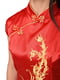 Червона подовжена блуза в японському стилі з вишивкою | 6652489 | фото 4