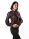 Вишукана коричнева блуза, прикрашена оборками | 6652521 | фото 3