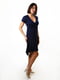 Темно-синя асиметрична сукня вільного крою | 6652566 | фото 4