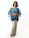 Асиметрична вільна блуза синього кольору з принтом | 6652575 | фото 2