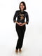 Чорна блуза в японському стилі з вишивкою | 6652590 | фото 2