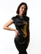 Чорна блуза в японському стилі з вишивкою | 6652591 | фото 4