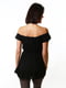 Чорна блуза вільного крою з відкритими плечима | 6652700 | фото 4