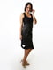 Чорна сукня-міді напівприталеного силуету | 6652725 | фото 4