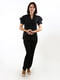 Чорна приталена блуза з рукавами-фонариками | 6652747 | фото 2