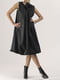 Черное А-силуэтное платье с объемным декоративным бантом | 6652860 | фото 5