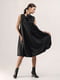 Черное А-силуэтное платье с объемным декоративным бантом | 6652860 | фото 6