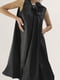 Черное А-силуэтное платье с объемным декоративным бантом | 6652860 | фото 7