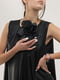 Черное А-силуэтное платье с объемным декоративным бантом | 6652860 | фото 8