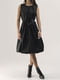 Черное А-силуэтное платье с объемным декоративным бантом | 6652860 | фото 2