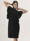 Чорна класична сукня з рукавами-флаттер | 6652867 | фото 2