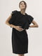 Чорна класична сукня з рукавами-флаттер | 6652867 | фото 3
