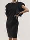Черное классическое платье с рукавами-флаттер | 6652867 | фото 6