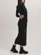 Чорна приталена сукня з функціональними блискавками | 6652869 | фото 3