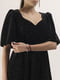 Расклешенное черное бархатное платье в горох | 6652871 | фото 6