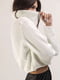 Укорочений білий светр із функціональною блискавкою | 6652900 | фото 5