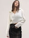 Укорочений білий светр із функціональною блискавкою | 6652900 | фото 2