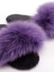 Тапочки с опушкой фиолетового цвета на ЕВА-подошве | 6649513 | фото 3