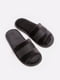 Тапочки черные с открытым носком с прямоугольной липучкой | 6649578 | фото 3