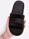 Тапочки черные с открытым носком с прямоугольной липучкой | 6649578 | фото 4
