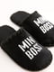 Тапочки черные с рисунком с флоковым нанесением Mini Boss | 6649643 | фото 3