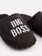 Тапочки черные с рисунком с флоковым нанесением Big Boss | 6649670 | фото 3