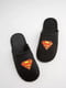 Тапочки черные с рисунком с флоковым нанесением Superman | 6649672 | фото 4