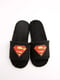 Тапочки черные с рисунком с флоковым нанесением Superman | 6649679 | фото 2