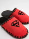 Тапочки красные с рисунком с флоковым нанесением Superman | 6649707 | фото 3