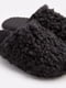 Тапочки черные с эко-меха каракуль на ЕВА-подошве | 6649778 | фото 2