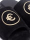 Тапочки черные с изображением значка Евро | 6649908 | фото 3