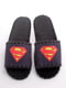 Тапочки черные с рисунком с флоковым нанесением Superman | 6649919 | фото 2