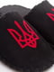 Тапочки черные с рисунком с красным флоковым нанесением Тризуба на ЕВА-подошве | 6649925 | фото 3