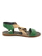 Зелено-бежевые кожанные сандалии на резинке | 6652950 | фото 4