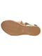 Зелено-бежевые кожанные сандалии на резинке | 6652950 | фото 5