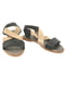 Черно-бежевые кожанные сандалии на резинке | 6652952 | фото 2