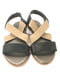 Черно-бежевые кожанные сандалии на резинке | 6652952 | фото 3