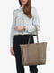 Велика шкіряна сумка-шопер сіро-коричневого кольору | 6653699 | фото 2