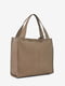 Серо-коричневая кожаная сумка-шоппер | 6653702 | фото 3